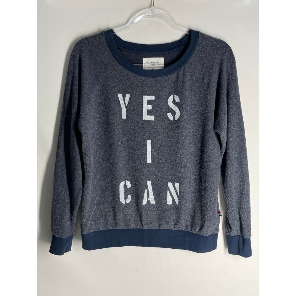 Sol Angeles YES I CAN Long Sleeve Sweater Sweatshirt Pullover Size XS Anthro